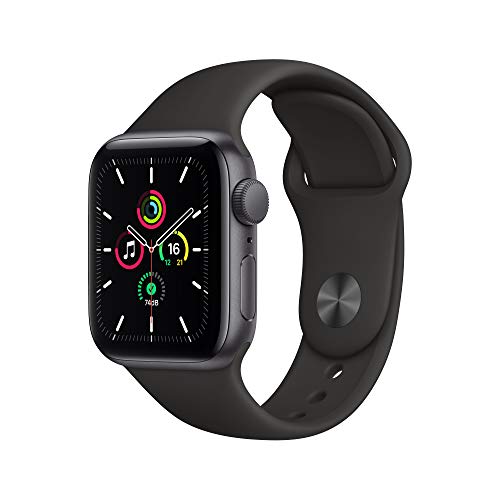 Apple Watch SE (GPS, 40 mm) Caja de aluminio en gris espacial - Correa deportiva negra