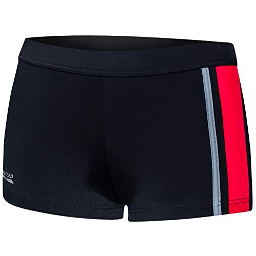 Aqua Speed Amos Mens Bañadores | Pantalones de baño para Hombres | Protección UV | 08. / 13 / Negro Rojo Gris | Tamaño: XL