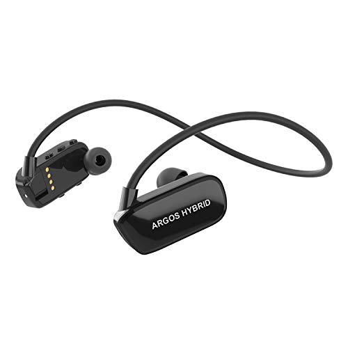 Argos Hybrid Sunstech Reproductor MP3 8GB Bluetooth Sumergible Impermeable IPX8 Diseñado para el Deporte y la natación Batería Recargable 200mAh. Almohadillas terrestres y acuáticas Incluidas. Negro.