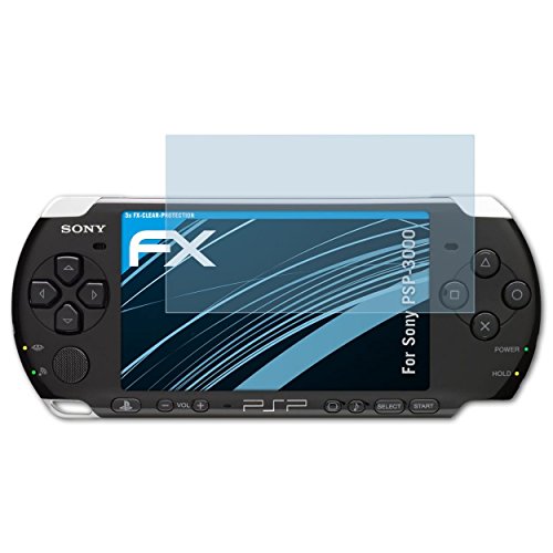 atFoliX Lámina Protectora de Pantalla compatible con Sony PSP-3000 Película Protectora, ultra transparente FX Lámina Protectora (3X)