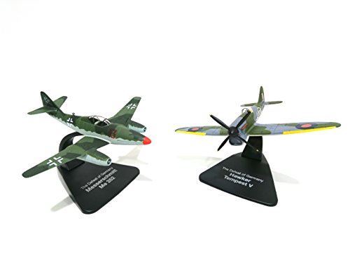 Atlas Set of 2 World War II Fighter Planes 1:72 Hawker Tempest Against MESSERSCHMIDT Me262 (Ref D04)