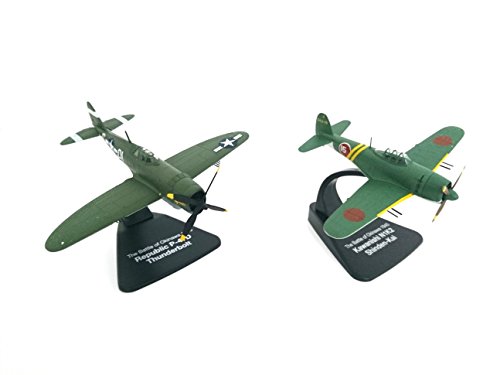 Atlas Set of 2 World War II Fighter Planes 1:72 Republic P-47D Thunderbolt Against Kawanishi N1K2 SHINDEN-Kai Okinawa 1945 (Ref D23)