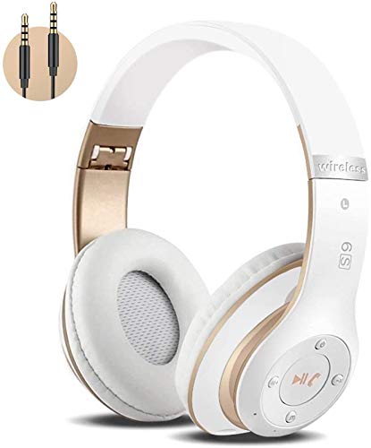 Auriculares Cerrados Inalámbricos 6S, Alta fidelidad Estéreo Auriculares Estéreo Inalámbricos Plegables, Micrófono Incorporado, Micro SD/TF, FM (para iPhone/Samsung/iPad/PC) (Blanco y Oro) Auriculares Cerrados Inalámbricos 6S, Alta fidelidad Estéreo Auriculares Estéreo Inalámbricos Plegables, Micrófono Incorporado, Micro SD/TF, FM (para iPhone/Samsung/iPad/PC) (Blanco y Oro)