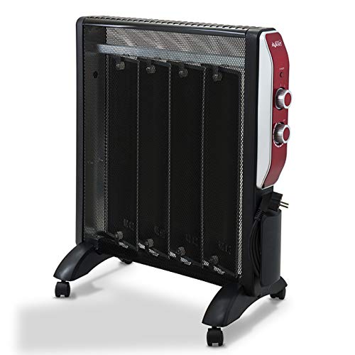 AVANT AV7577 - Radiador De Mica 2000w con 2 Niveles De Potencia: 1000w - 2000w. Termostato Regulable, Ruedas Pivotantes, Protección Sobrecalentamiento, Rápida Convección Y Difusión Calor. Color Negro