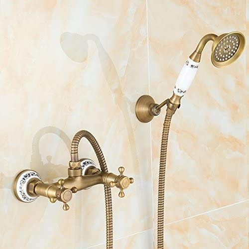 AXWT Xxwt Dibujo de latón Cuenca del Fregadero Grifo baño Tomar un Juego de la Ducha Ducha Azul y Blanco de Porcelana Antigua a través de Ducha Simple Sola manija baño Grifo Mezclador grifos AXWT Xxwt Dibujo de latón Cuenca del Fregadero Grifo baño Tomar un Juego de la Ducha Ducha Azul y Blanco de Porcelana Antigua a través de Ducha Simple Sola manija baño Grifo Mezclador grifos