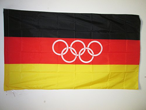 AZ FLAG Bandera de la Equipo ALEMÁN UNIFICADO EN LOS Juegos OLÍMPICOS 1960-1968 90x60cm para Palo - Bandera Alemana HISTORICA 60 x 90 cm