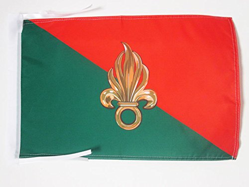 AZ FLAG Bandera de la LEGIÓN EXTRANJERA Francesa 45x30cm - BANDERINA EJÉRCITO FRANCÉS 30 x 45 cm cordeles