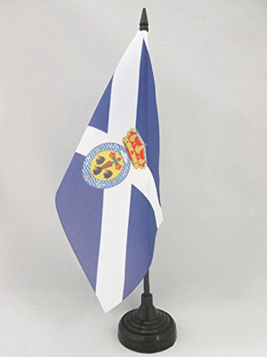 AZ FLAG Bandera de Mesa de Santa Cruz DE Tenerife 21x14cm - BANDERINA de DESPACHO Islas CANARIAS 14 x 21 cm