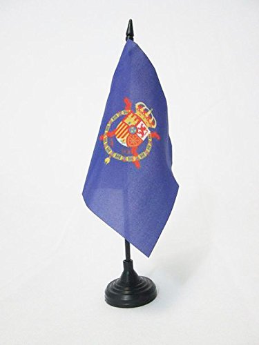 AZ FLAG Bandera de Mesa del ESTANDARTE del Rey Juan Carlos I DE ESPAÑA 15x15cm - BANDERINA de DESPACHO Real DE ESPAÑA 15 x 15 cm