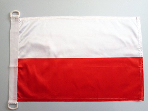 AZ FLAG Bandera Nautica de Polonia 45x30cm - Pabellón de conveniencia POLACA 30 x 45 cm Anillos