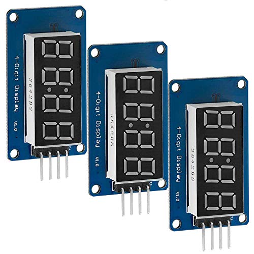 AZDelivery 3 x Modulo Pantalla Digital LED Display 8 bit TM1637 I2C con Reloj Display para Arduino y Raspberry Pi con E-Book incluido!