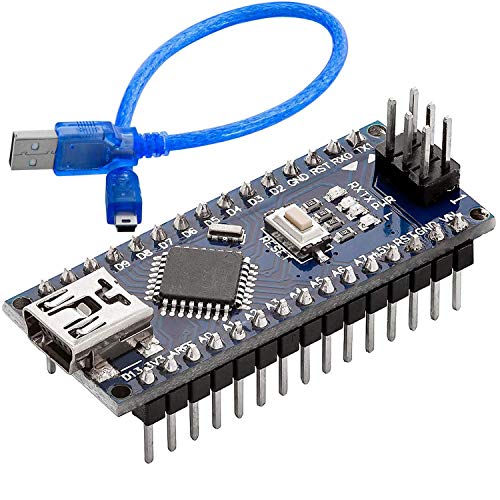 AZDelivery Nano V3.0 con ATmega328 Chip CH340 y 5V 16MHz versión soldada, Micro Controlador Board, versión mejorada con Cable USB, compatible con Nano V3 con E-Book incluido!