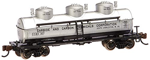 Bachmann Industrias y Productos químicos de Carbono de carburo de depósito de cúpula de 3 Coches, Escala N Bachmann Industrias y Productos químicos de Carbono de carburo de depósito de cúpula de 3 Coches, Escala N