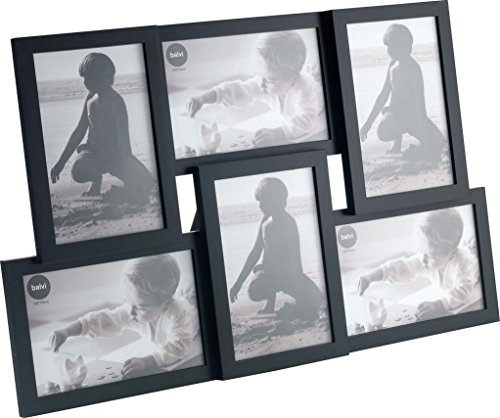 Balvi Marco Isernia Color Negro Capacidad: 6 Fotos Tamaño de Fotos: 10x15cm para sobremesa o para Colgar Plástico 28,5x44,5 cm