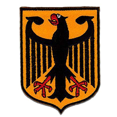 bandera escudo de armas Alemania Águila federal - Parches termoadhesivos bordados aplique para ropa, tamaño: 7,8 x 5,9 cm