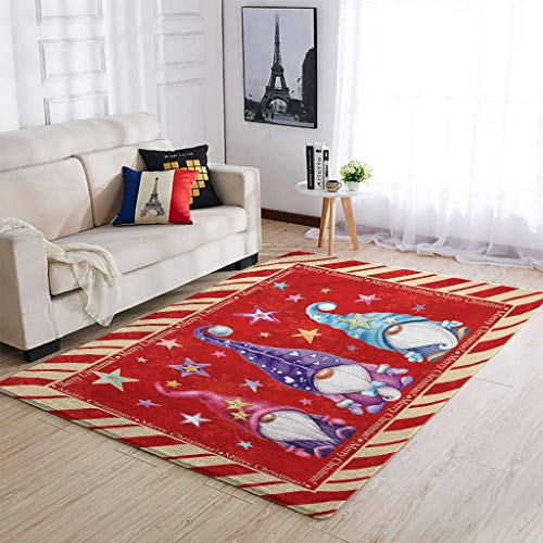 Banniyouall Alfombra de Navidad con diseño de gnomo, estilo vintage, para interior, para dormitorio, sala de estar, niños, decoración del hogar, regalos de Año Nuevo, color blanco 50 x 80 cm