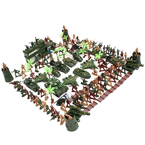 Baoblaze 1 Conjunto de Juguete de Figura de Soldado Militar de Plásticos Soldier Playset - 146 Piezas