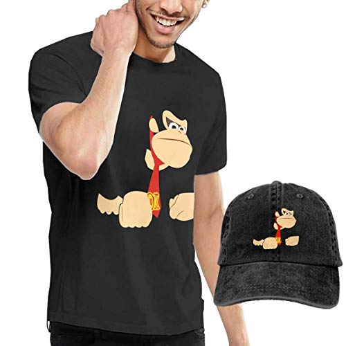 Baostic Camisetas y Tops Hombre Polos y Camisas, Men's Black Short Sleeve Shirts, Funny Donkey-Kong Casual T Shirt - Dad Baseball Cap