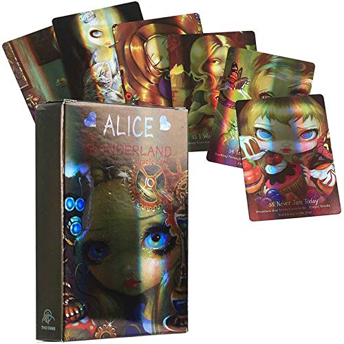 Baraja de Tarot Holográfica de Cartas de Oráculo de Alicia el País de las Maravillas en inglés con E Guía E Instrucción Juego de Cartas de Adivinación de Adivinación (45 piezas) Baraja de Tarot Holográfica de Cartas de Oráculo de Alicia el País de las Maravillas en inglés con E Guía E Instrucción Juego de Cartas de Adivinación de Adivinación (45 piezas)
