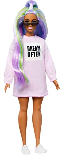 Barbie Fashionista Muñeca con El Pelo Largo de Color Arcoíris (Mattel GHW52)