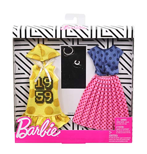 Barbie Pack de Accesorios de Moda Falda de Lunares Rosada (Mattel GHX60) , color/modelo surtido