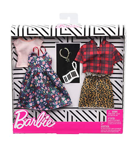 Barbie Pack de Accesorios de Moda Vestido con Estampado Floral (Mattel GHX57) , color/modelo surtido