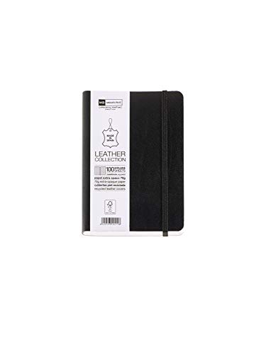 Basicos Mr 10420, Cuaderno Flexible en Piel con Goma, 300 hojas,5 mm, Negro