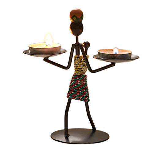 Beautymei Figura africana para mujer, escultura tribal, estatua decorativa de resina, esculturas decorativas para velas, manualidades creativas muñecas adornos (#2)