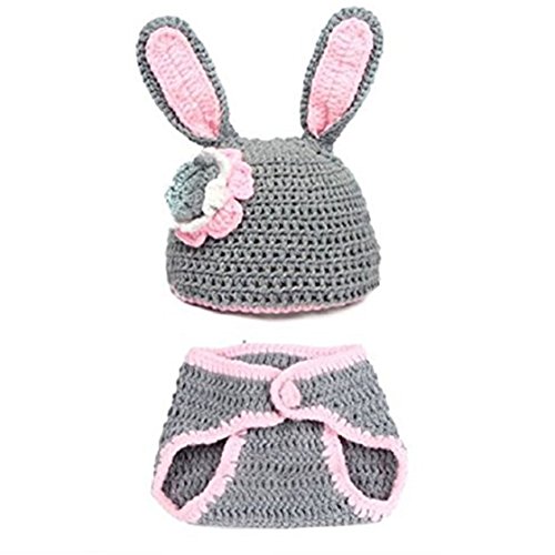 Bebe Disfraz Fotografia Prop - SODIAL(R)Bebe Nina y nino Recien Nacido 0-9 Meses lindo conejo hecho a mano punto de ganchillo Beanie Sombreros animales ropa traje Fotografia Proposicion equipo, Gris+Rosa Bebe Disfraz Fotografia Prop - SODIAL(R)Bebe Nina y nino Recien Nacido 0-9 Meses lindo conejo hecho a mano punto de ganchillo Beanie Sombreros animales ropa traje Fotografia Proposicion equipo, Gris+Rosa