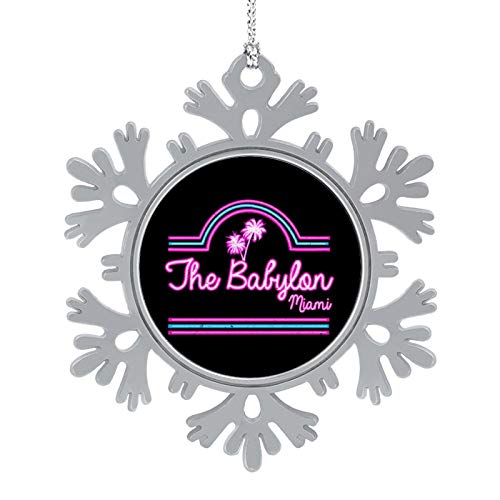 BEDKAGD Scarface Babylon Club Miami - Decoración de aleación de copo de nieve para colgar, recuerdos de Navidad, decoraciones navideñas personalizadas.