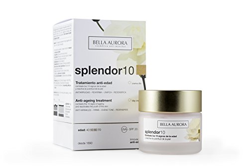 Bella Aurora Splendor 10 Crema Facial Hidratante Anti-Edad Mujer Día Tratamiento Anti-Arrugas para la Cara Sin Parabenos, 50 ml