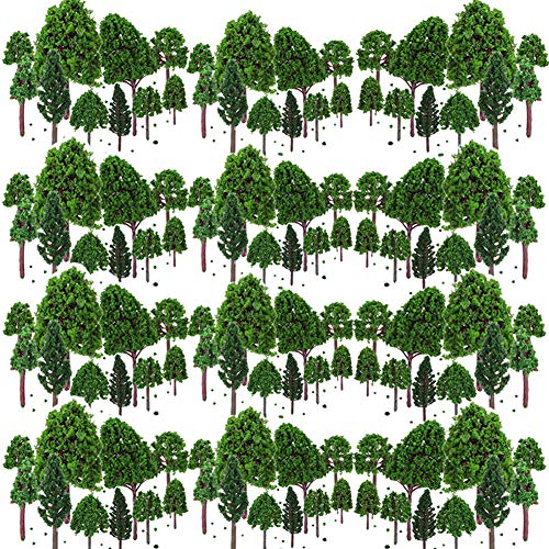 BESTZY 50pcs Modelo Árbol Diorama Árboles Modelo Mezclados Árboles Tren Paisaje Ferrocarril Árboles Arquitectura para DIY Paisaje(30mm-70mm)