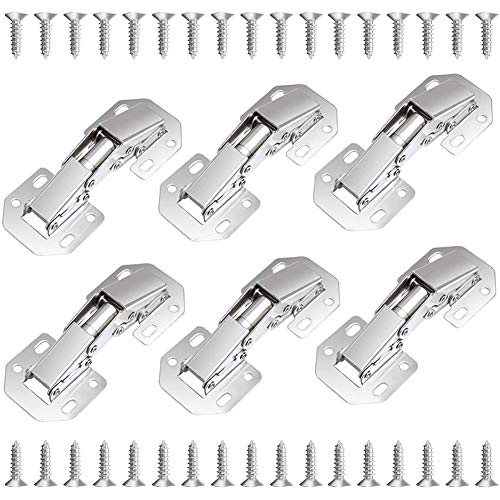 BETOY 6pcs Bisagra Atornillable de Puerta, Kitchen BIsagra 90°, Bisagra 90° para Puerta, Bisagra Atornillable con Amortiguación para Puerta Armario Mueble con Tornillos 4 Pulgadas Inoxidable BETOY 6pcs Bisagra Atornillable de Puerta, Kitchen BIsagra 90°, Bisagra 90° para Puerta, Bisagra Atornillable con Amortiguación para Puerta Armario Mueble con Tornillos 4 Pulgadas Inoxidable