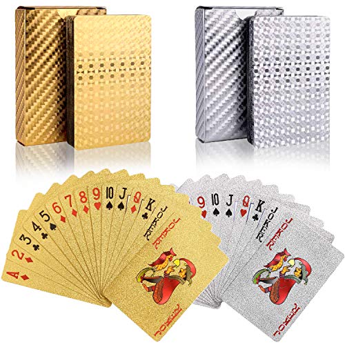 BETOY póker Naipes 2 Paquete Cartas de Poker Impermeables Cartas de póker de plástico Cartas magicas clásicas para niños y Adultos Mesa Juegos de Cartas(54 Piezas/Cubierta)