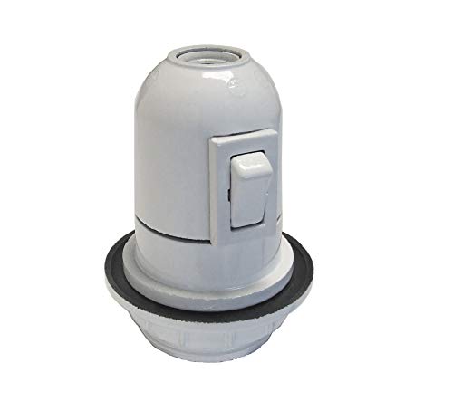 Bf - Portalámparas baquelita e27 roscado/a arandela interruptor blanco bolsa Bf - Portalámparas baquelita e27 roscado/a arandela interruptor blanco bolsa