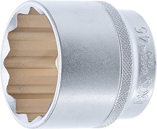 BGS 10651-1 10651-1-Llave de vaso de 12 cantos (12,5 mm, 1/2", Cromado mate, Schlüsselweite: 46 mm