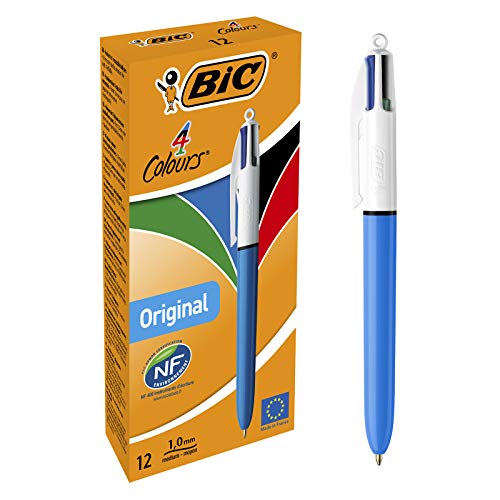 BIC 8934642 - 4 colores Original bolígrafos Retráctiles punta media (1,0 mm) – Caja de 12 unidades BIC 8934642 - 4 colores Original bolígrafos Retráctiles punta media (1,0 mm) – Caja de 12 unidades