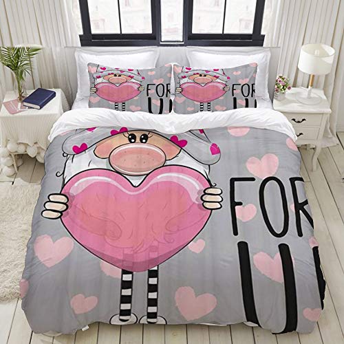 Big horn deer Juego de Cama, Microfibra, Cute Dibujos Animados Navidad gnomo corazón,1 Juego de Funda nórdica 135 x 200 cm+2 Fundas de Almohada 50x80cm Big horn deer Juego de Cama, Microfibra, Cute Dibujos Animados Navidad gnomo corazón,1 Juego de Funda nórdica 135 x 200 cm+2 Fundas de Almohada 50x80cm