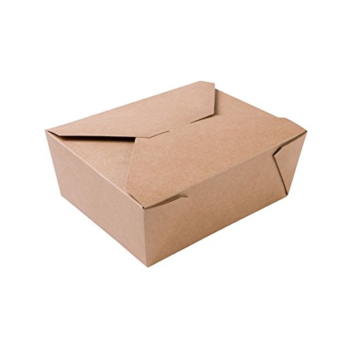 BIOZOYG Caja Alimentos Take Away I Bio Caja Alimentos con Tapa Plegable 1150 ml I Caja Rectangular cartón I Caja de cartón Kraft compostables marrón I 300 Piezas Caja desechable To Go