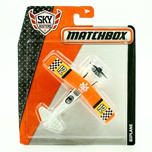 BIPLANE 12 (White/Orange) * MBX SKY BUSTERS * 2015 MATCHBOX Sky Busters Series Aircraft by Matchbox