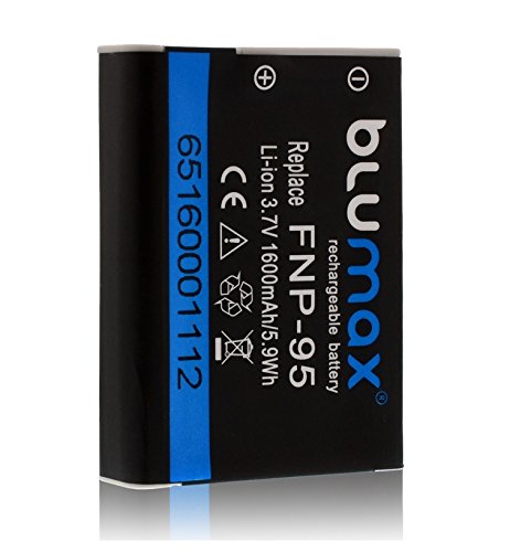 Blumax NP-95 NP95 1600 mAh 3,7 V Pack de baterías de repuesto para Fuji Fujifilm FinePix F30 F31fd REAL 3D W1 X100 X100S X100T X30 x-S1