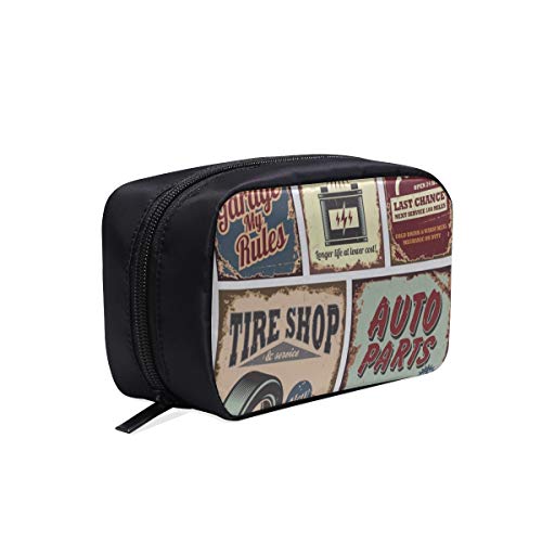 Bolsa de maquillaje para viajes Servicio de autos antiguos Carteles de metal Carteles Wonder Woman Bolsa de viaje Bolsa de aseo personalizada Bolsa de mujer Weedend Bolsas de cosméticos Estuche multi