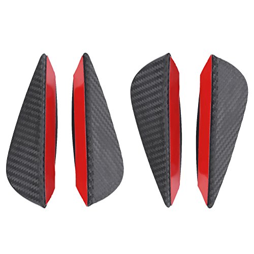 Borde del paragolpes delantero, 4 piezas de fibra de carbono universal para el parachoques delantero del coche Aletas del labio, arrastre de aire de conducción del automóvil/Reducción de la presión Ki Borde del paragolpes delantero, 4 piezas de fibra de carbono universal para el parachoques delantero del coche Aletas del labio, arrastre de aire de conducción del automóvil/Reducción de la presión Ki