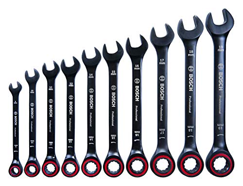Bosch Professional 1600A016BU Juego Llaves combinadas con función de carraca, Estuche, 10 piezas 8-19 mm Bosch Professional 1600A016BU Juego Llaves combinadas con función de carraca, Estuche, 10 piezas 8-19 mm