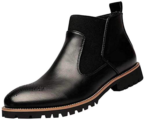 Botas Chelsea Botines de Piel para Hombre Italiano Estilo Elegante y Casual Retro Concesionario Mid Tobillo Zapatos De Boda De Zapatos De Vestir De Negocios Oxfords Botas Chelsea Botines de Piel para Hombre Italiano Estilo Elegante y Casual Retro Concesionario Mid Tobillo Zapatos De Boda De Zapatos De Vestir De Negocios Oxfords