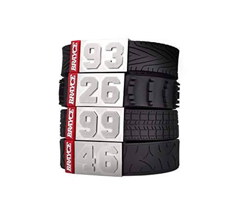BRAYCE Pulsera de automovilismo número del 00 al 99 con Estilo de neumático (Banda de Rodadura, neumático de Carreras, Motocross, Moto de Carreras): una Joya para los Aficionados a MotoGP, Fórmula 1 BRAYCE Pulsera de automovilismo número del 00 al 99 con Estilo de neumático (Banda de Rodadura, neumático de Carreras, Motocross, Moto de Carreras): una Joya para los Aficionados a MotoGP, Fórmula 1