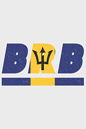 BRB: Barbados Notizbuch mit karo 120 Seiten in weiß. Notizheft mit der Barbados Flagge BRB: Barbados Notizbuch mit karo 120 Seiten in weiß. Notizheft mit der Barbados Flagge