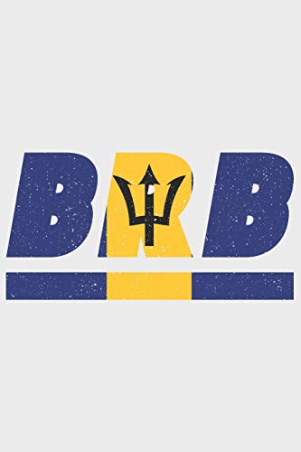 BRB: Barbados Notizbuch mit punkteraster 120 Seiten in weiß. Notizheft mit der Barbados Flagge