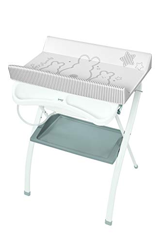 Brevi Lindo Pro 568-667 - Bañera cambiador plegable, color blanco conejo, colección 2020 Brevi Lindo Pro 568-667 - Bañera cambiador plegable, color blanco conejo, colección 2020