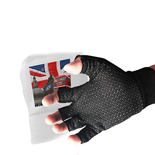 British Flag Close Gloves Fingerless Anti Slip Shock Gym Training Gloves Absorbing Padded Breathable Half Finger Gloves Split Finger Mens Fingerless Gloves For Women&Men